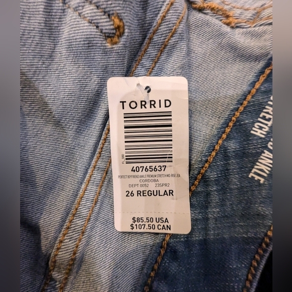 Perfect Boyfriend Ankle Premium Stretch Mid-Rise Jean, Size 26 Regular - Picture 11 of 12